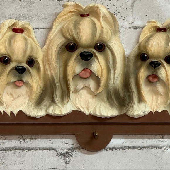Doggie Decor Shih Tzu Wall Hanging Plaque Realistic Eyes Key Leash Note Holder - Picture 8 of 10